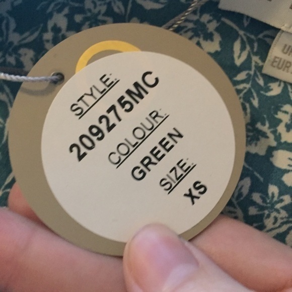 NWT APRICOT Green Ditsy Floral Print Wrap Dress - Picture 7 of 8